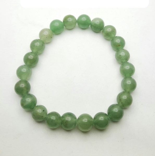 Green-Aventiurine-Breclet-ग्रीन एवेन चूरियन ब्रेसलेट बुध गृह के लिए  Free-Size-In-Elastic