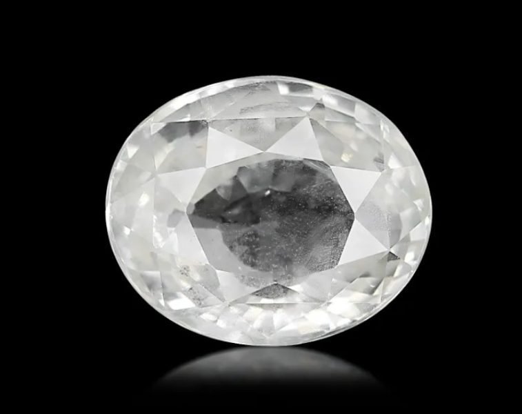 सफ़ेद पुखराज शुक्र गृह के लिए श्रीलंकन White Sapphire Ceyloni Safed Pukhraj 4.15 Ceret